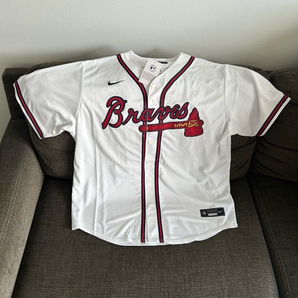 Nike Atlanta Braves Ronald Acuna Jr White Jersey MLB Baseball Men’s Sz XL - Picture 2 of 7